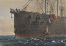 In the Bows of the Great Eastern: The Cable Broken and Lost, Preparing to Grapple, August 2nd, 1865, Creator: Robert Charles Dudley