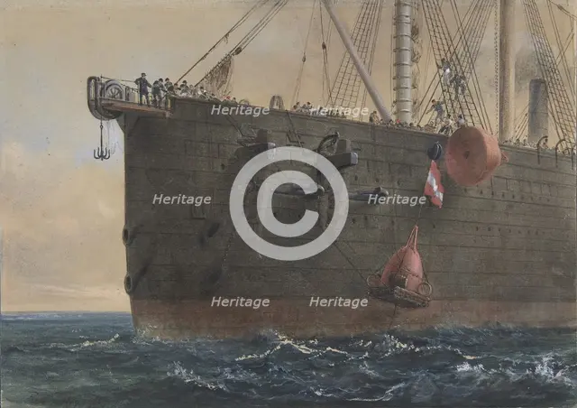 In the Bows of the Great Eastern: The Cable Broken and Lost, Preparing to Grapple, August 2nd, 1865, Creator: Robert Charles Dudley.