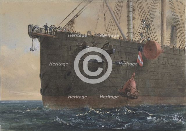 In the Bows of the Great Eastern: The Cable Broken and Lost, Preparing to Grapple, August 2nd, 1865, Creator: Robert Charles Dudley.