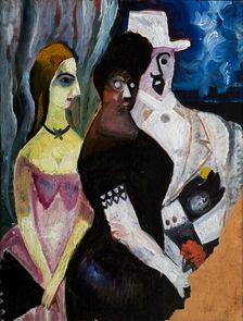 In the Box / Self-Portrait-two-sided painting, 1922. Creator: Zygmunt Waliszewski