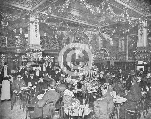 In the brasserie, Hotel de l'Europe, Leicester Square, London c1903 (1903). Artist: Unknown.