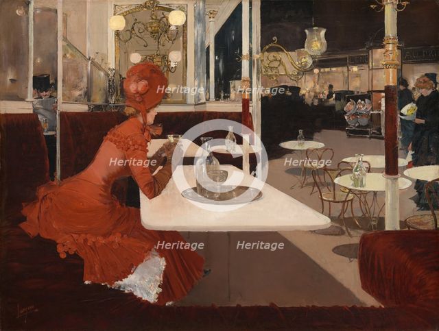 In the Café, 1882-84. Creator: Fernand Lungren.