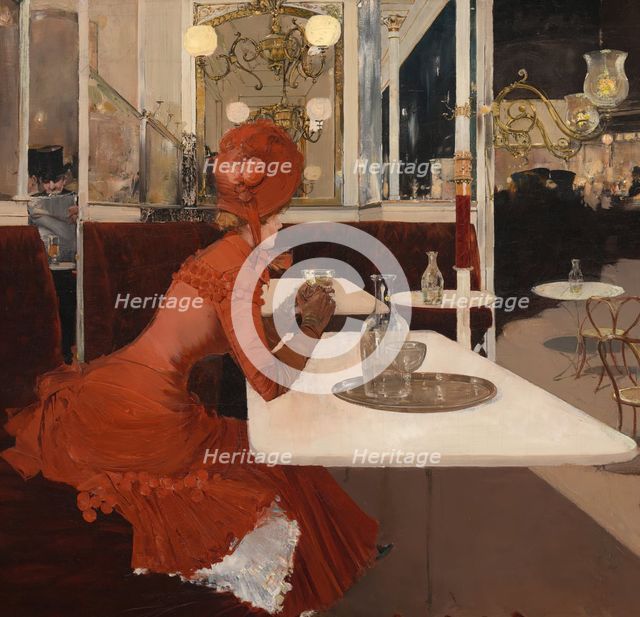 In the Café, 1882-84. Creator: Fernand Lungren.