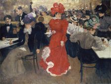 In the Café d'Harcourt in Paris, 1897. Creator: Henri Evenepoel