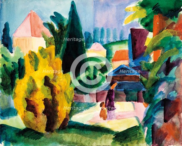 In the Castle Garden of Oberhofen, 1914.