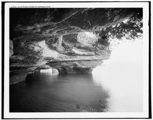 In the caves, Pointe aux Barques, Mich., between 1890 and 1901. Creator: Unknown