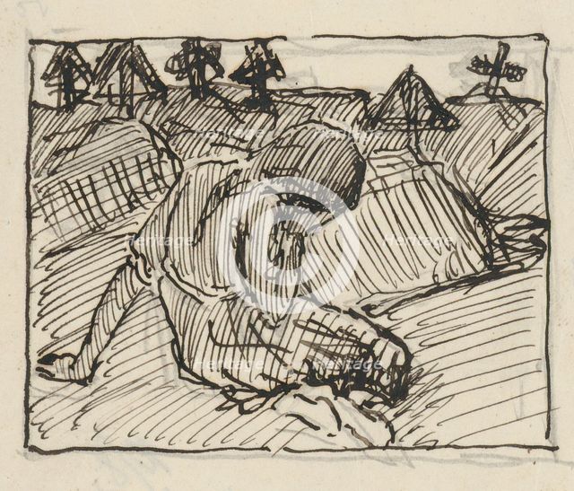 In the cemetery, 1914-1918. Creator: Elemír Halász-Hradil.