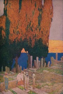 In the Cemetery of Eyub, on the Golden Horn 1913. Artist: Jules Guerin