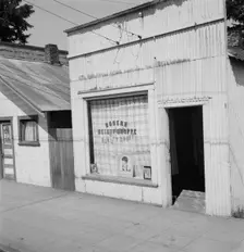 In the center of town, Tenino, Thurston County, Western Washington, 1939. Creator: Dorothea Lange