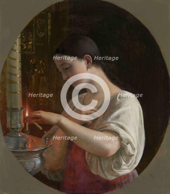 In the Church, 1860s. Artist: Gribkov, Sergei Ivanovich (1820-1893)