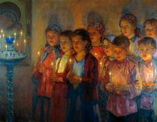 In the Church 1939. Creator: Bogdanov-Belsky, Nikolai Petrovich (1868-1945)