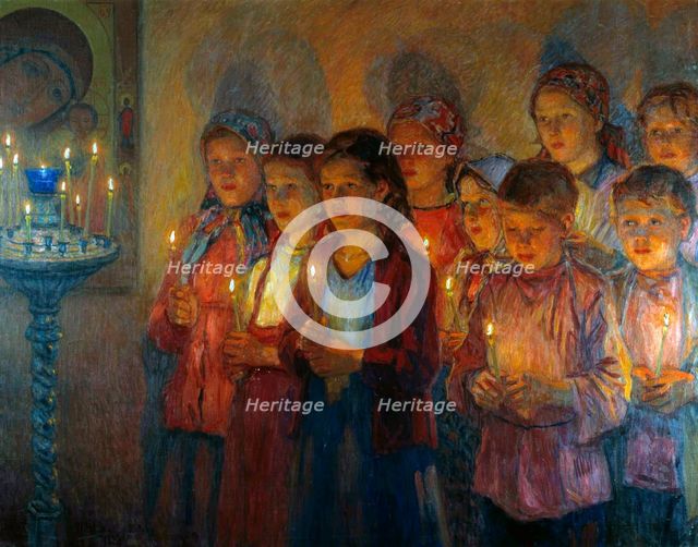 In the Church', 1939. Creator: Bogdanov-Belsky, Nikolai Petrovich (1868-1945).