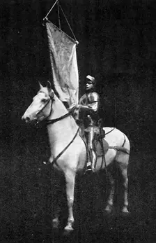 In the costliest American theatrical performance: Miss Maude Adams as Joan of Arc, 1909. Creator: Sarony & Co