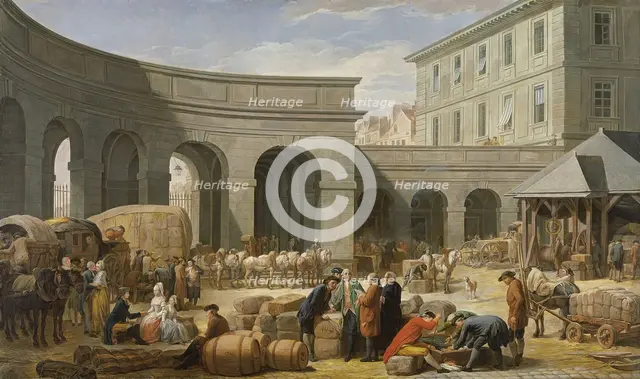 In the Courtyard of the Customs-House, 1775. Creator: Nicolas Bernard Lepicie.