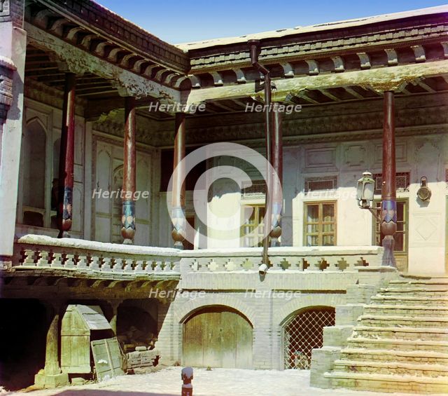 In the courtyard of a Sart home, on the outskirts of Samarkand, between 1905 and 1915. Creator: Sergey Mikhaylovich Prokudin-Gorsky.