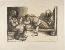 In the Dugout, 1915/17. Creator: Theophile Alexandre Steinlen