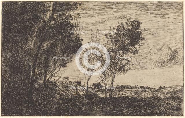 In the Dunes: Souvenir of The Hague (Dans les dunes: Souvenir du bois de La Haye), 1869. Creator: Jean-Baptiste-Camille Corot.