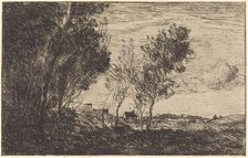 In the Dunes: Souvenir of The Hague (Dans les dunes: Souvenir du bois de La Haye), 1869. Creator: Jean-Baptiste-Camille Corot