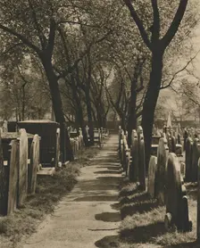 In the Dissenters Disused Burial Ground at Bunhill Fields c1935. Creator: Taylor