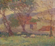 In the Downs near Lewes, 1906. Artist: Robert Polhill Bevan