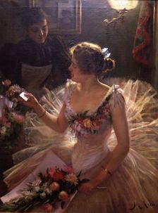 In the dressing room oil, 1895, oil by Manuel Cusi i Ferret
