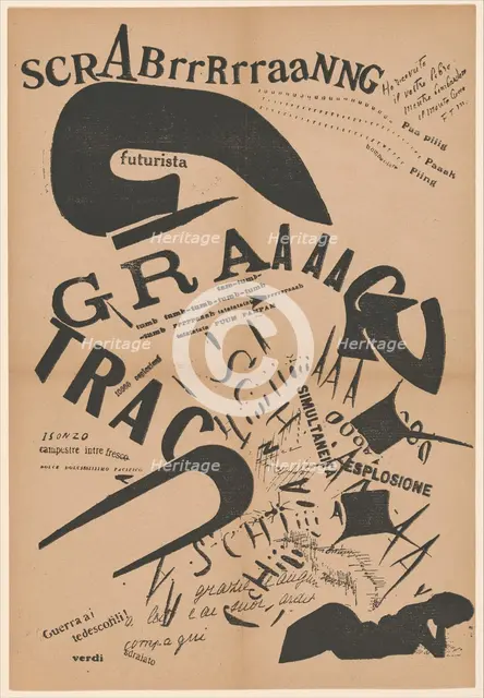 In the Evening, Lying on Her Bed, She Reread the Letter from Her Artilleryman at the Front, 1917. Creator: Marinetti, Filippo Tommaso (1876-1944).