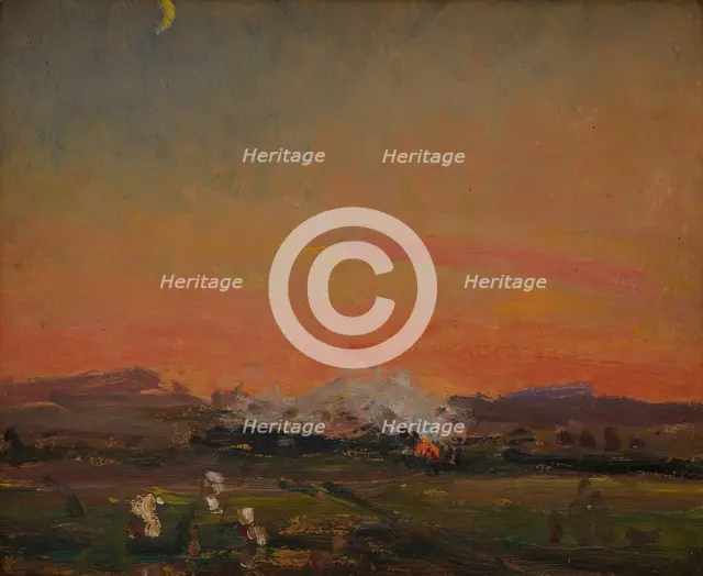 In the Field (Sunset in the Ukraine), 1906. Creator: Jan Stanislawski.
