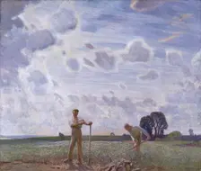 In the fields in June 1914. Creator: George Clausen