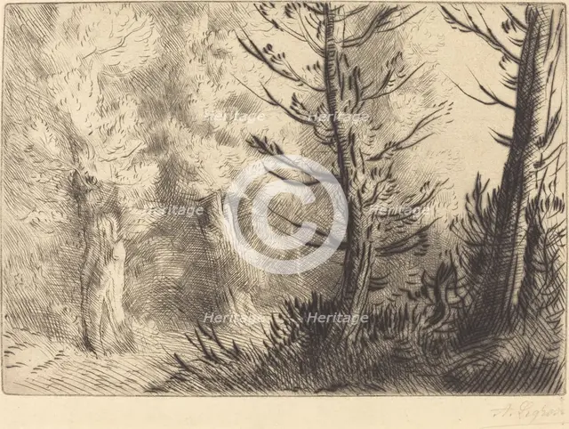 In the Forest of Fontainebleau (Dans le foret de Fontainebleau). Creator: Alphonse Legros.