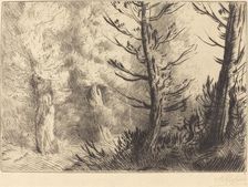 In the Forest of Fontainebleau (Dans le foret de Fontainebleau). Creator: Alphonse Legros