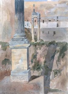 In the Forum, Rome, 1824. Creator: James William Giles