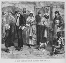 In the French meat market, New Orleans, 1882. Creator: Unknown