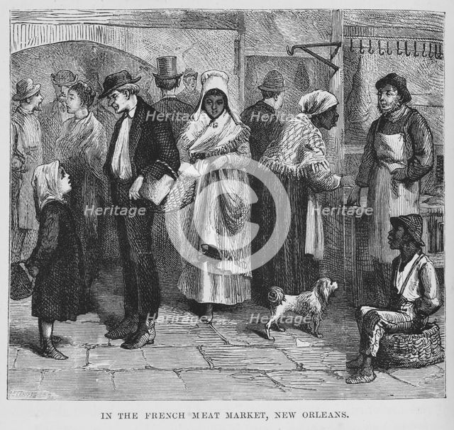 In the French meat market, New Orleans, 1882. Creator: Unknown.