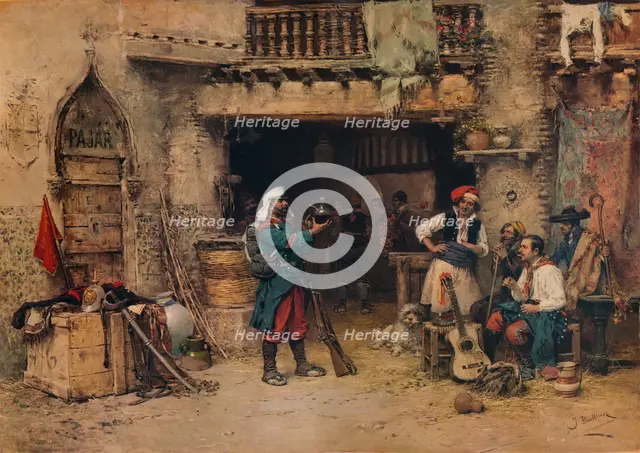 'In the Guardroom', c1904, (1938). Artist: José Benlliure y Gil.