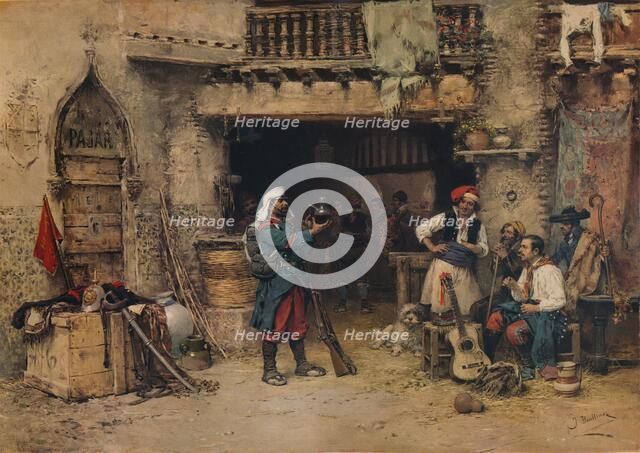 'In the Guardroom', c1904, (1938). Artist: José Benlliure y Gil.