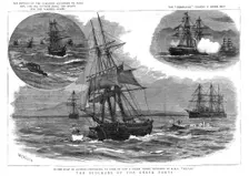 In the Gulf of Athens - The Blockade of the Greek Ports 1886. Creator: William Lionel Wyllie