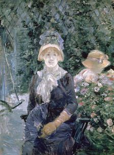 In the Garden 1883. Artist: Berthe Morisot