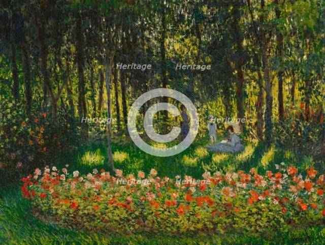 In the garden, the artist's family, 1875. Creator: Monet, Claude (1840-1926).