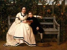 In The Garden at Auchlunies, 1870. Creator: George Reid