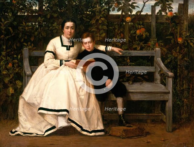 In The Garden at Auchlunies, 1870. Creator: George Reid.
