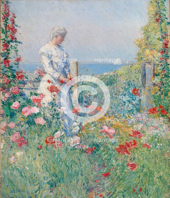 In the Garden (Celia Thaxter in Her Garden), 1892. Creator: Frederick Childe Hassam.