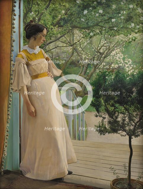 In the garden door. The artist's wife, 1897. Creator: Ring, Laurits Andersen (1854-1933).
