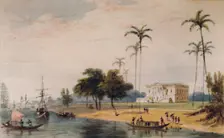 In the Garden House Reach, Calcutta c1786-1791, (1935). Artist: William Daniell