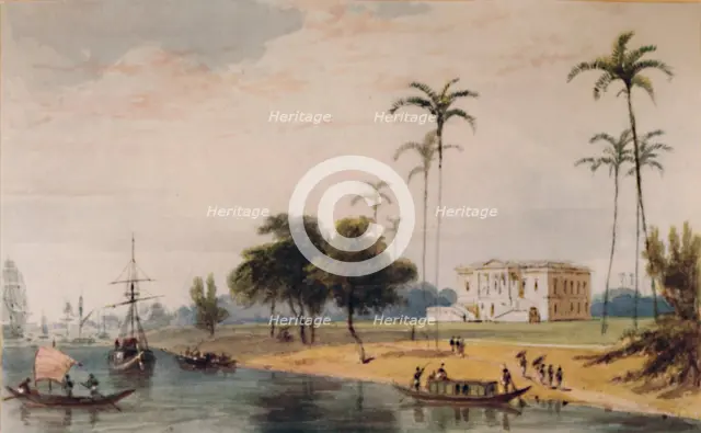'In the Garden House Reach, Calcutta',  c1786-1791, (1935). Artist: William Daniell.