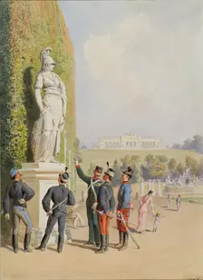 In the garden of Schönbrunn Palace in Vienna, undated. Creator: Carl Goebel