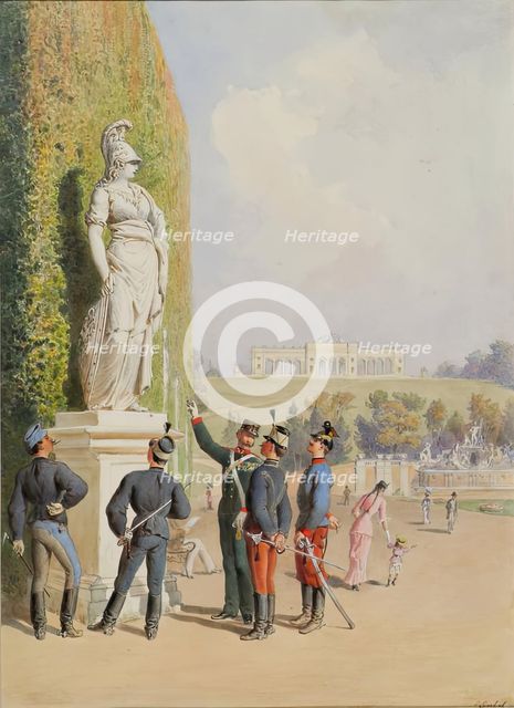 In the garden of Schönbrunn Palace in Vienna, undated. Creator: Carl Goebel.