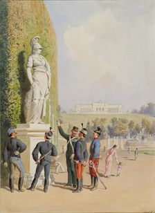 In the garden of Schönbrunn Palace in Vienna, undated. Creator: Carl Goebel