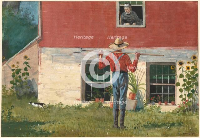 In the Garden (Rustic Courtship), 1874. Creator: Winslow Homer.