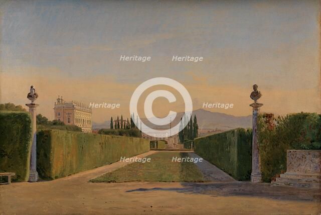 In the Gardens of the Villa Albani, Rome, 1841. Creator: Constantin Hansen.
