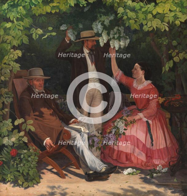 In the gazebo, 1859. Creator: Kyhn, Vilhelm (1819-1903).